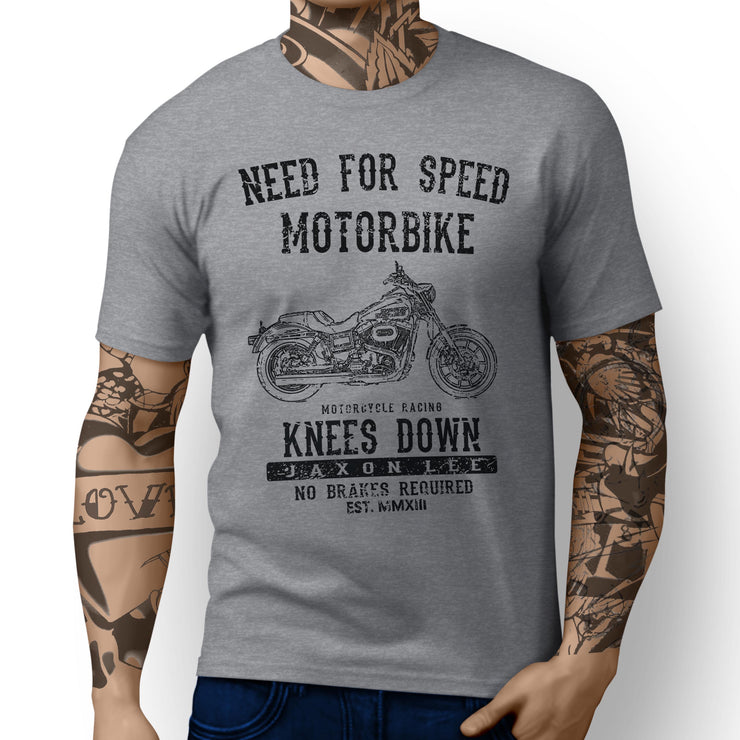 JL Speed Art Tee aimed at fans of Harley Davidson Low Rider Motorbike