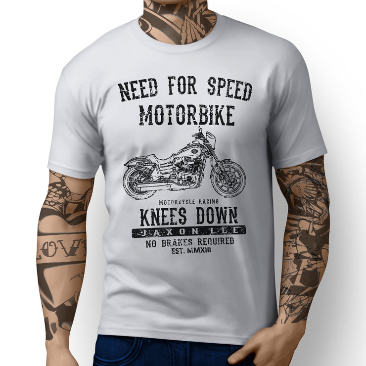 JL Speed Art Tee aimed at fans of Harley Davidson Low Rider S Motorbike