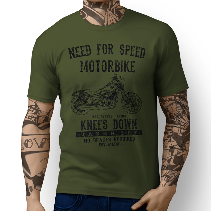 JL Speed Art Tee aimed at fans of Harley Davidson Low Rider S Motorbike