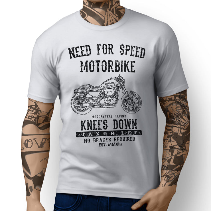 JL Speed Art Tee aimed at fans of Harley Davidson Roadster Motorbike