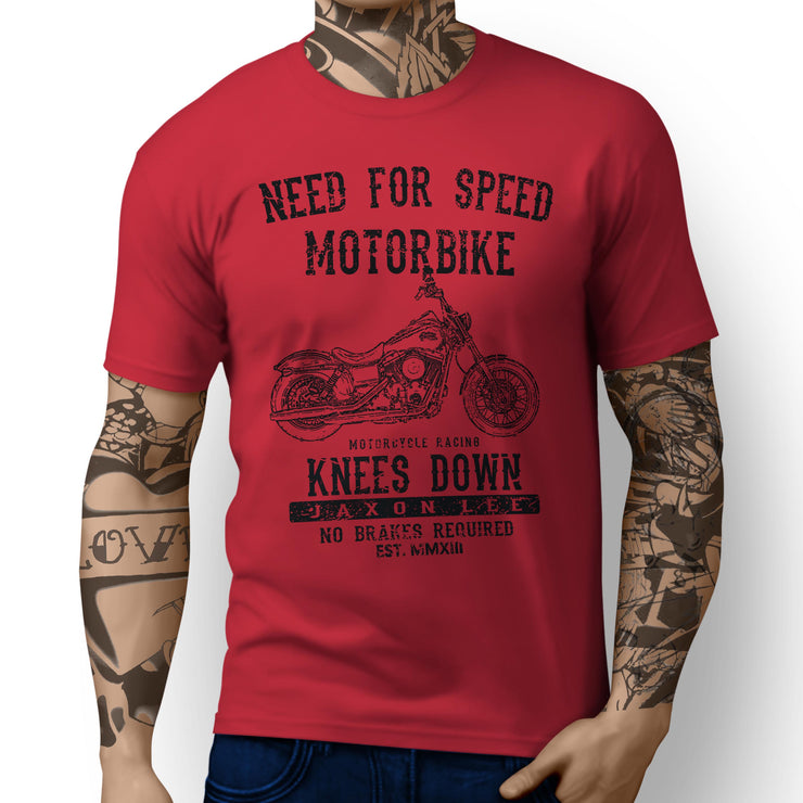 JL Speed Art Tee aimed at fans of Harley Davidson Street Bob Motorbike