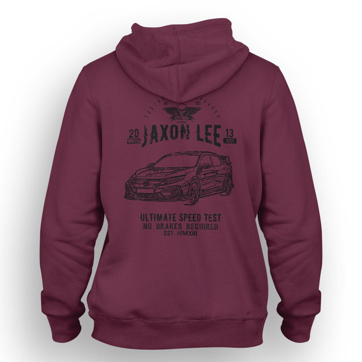 JL Speed Illustration For A Honda Civic Type R Motorcar Fan Hoodie