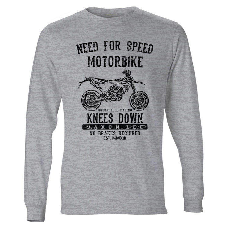 JL Speed Illustration For A Husqvarna 701 Supermoto Motorbike Fan LS-Tshirt