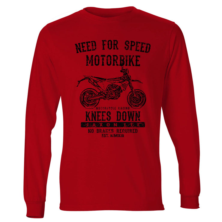 JL Speed Illustration For A Husqvarna 701 Supermoto Motorbike Fan LS-Tshirt