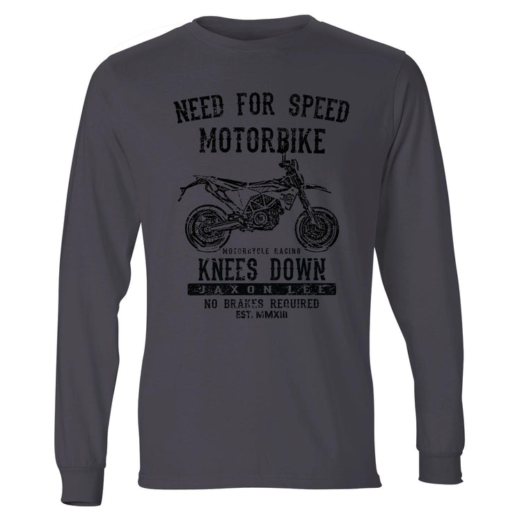 JL Speed Illustration For A Husqvarna 701 Supermoto Motorbike Fan LS-Tshirt