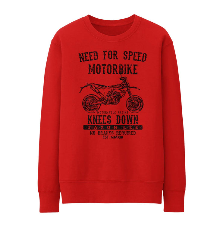 JL Speed Illustration For A Husqvarna 701 Supermoto Motorbike Fan Jumper