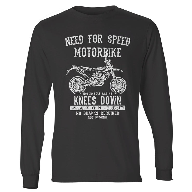 JL Speed Illustration For A Husqvarna 701 Supermoto Motorbike Fan LS-Tshirt