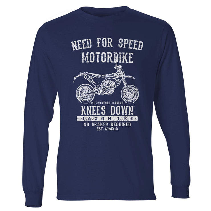 JL Speed Illustration For A Husqvarna 701 Supermoto Motorbike Fan LS-Tshirt