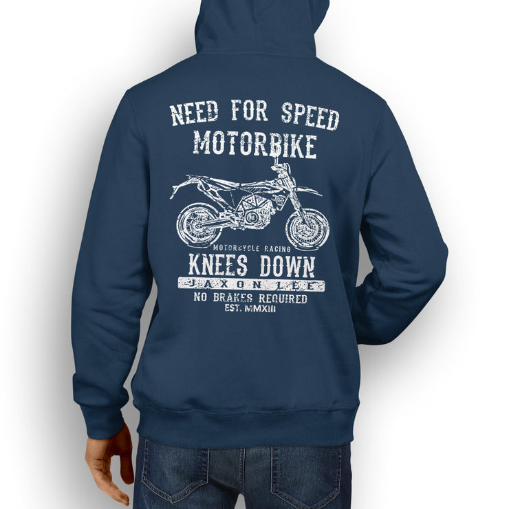 JL Speed Illustration For A Husqvarna 701 Supermoto Motorbike Fan Hoodie