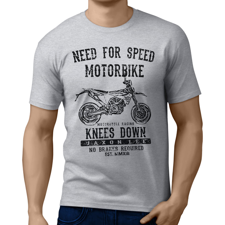 JL Speed Illustration For A Husqvarna 701 Supermoto Motorbike Fan T-shirt