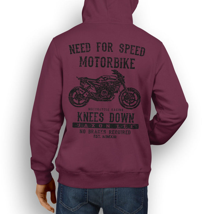 JL Speed Illustration For A Husqvarna Svartpilen 701 Motorbike Fan Hoodie