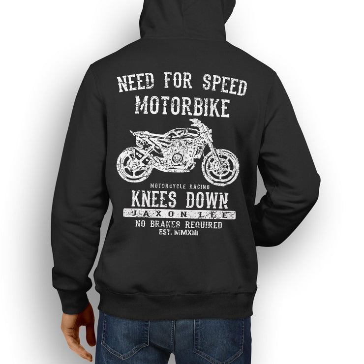 JL Speed Illustration For A Husqvarna Svartpilen 701 Motorbike Fan Hoodie