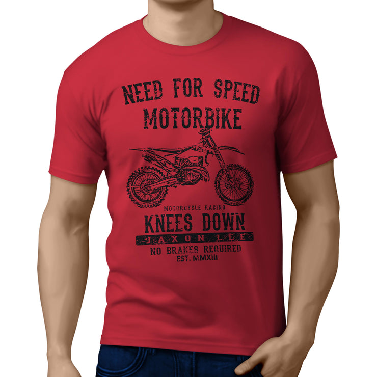 JL Speed Illustration For A Husqvarna TX 300i Motorbike Fan T-shirt