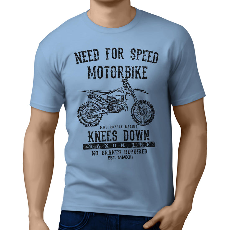 JL Speed Illustration For A Husqvarna TX 300i Motorbike Fan T-shirt