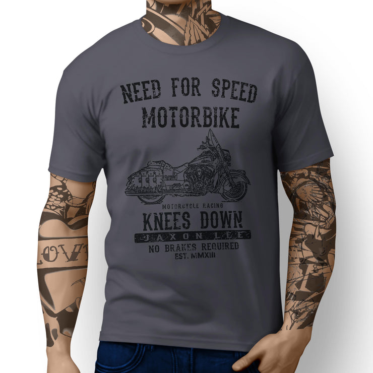 JL Speed Illustration For A Indian Chief Vintage Motorbike Fan T-shirt