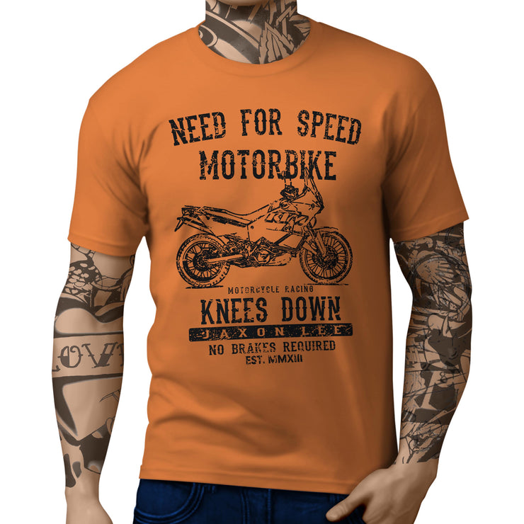 JL Speed illustration for a KTM 990 Adventure Motorbike fan T-shirt