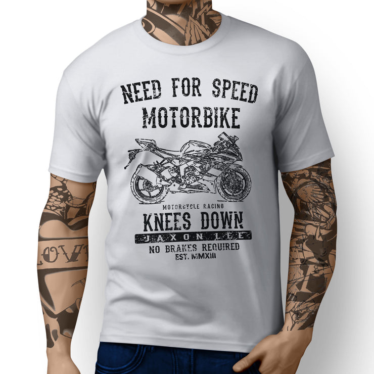 JL Speed Illustration For A Kawasaki Ninja ZX 6R KRT Motorbike Fan T-shirt