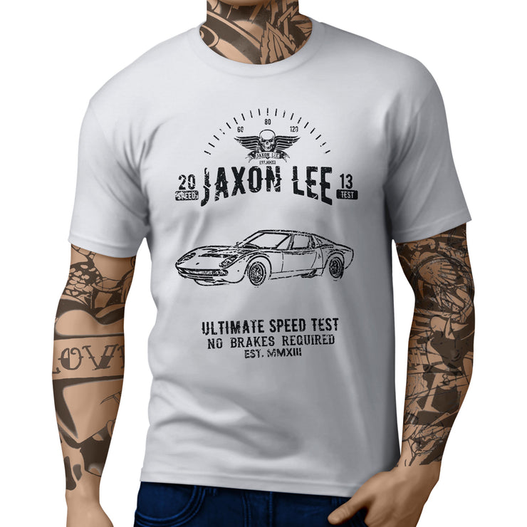 JL Speed Illustration For A Lambo Miura Motorcar Fan T-shirt