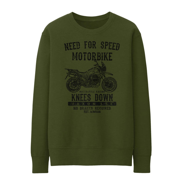 JL Speed Illustration For A Moto Guzzi V85 TT Motorbike Fan Jumper