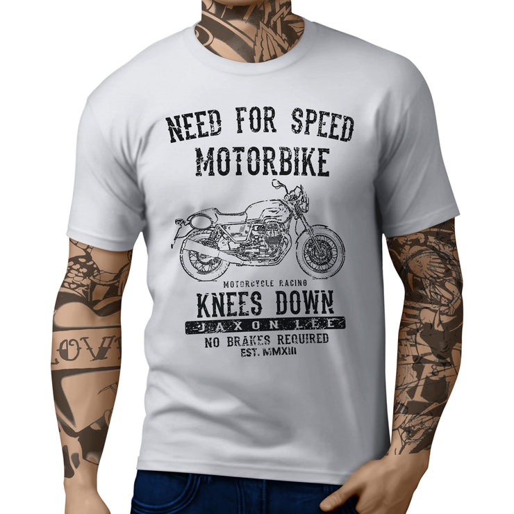 JL Speed Illustration For A Moto Guzzi V7 III Racer Motorbike Fan T-shirt