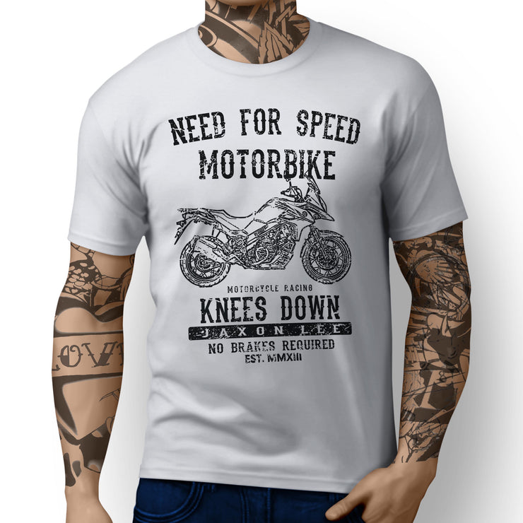 JL Speed Illustration For A Suzuki V Strom 650XT 2017 Motorbike Fan T-shirt