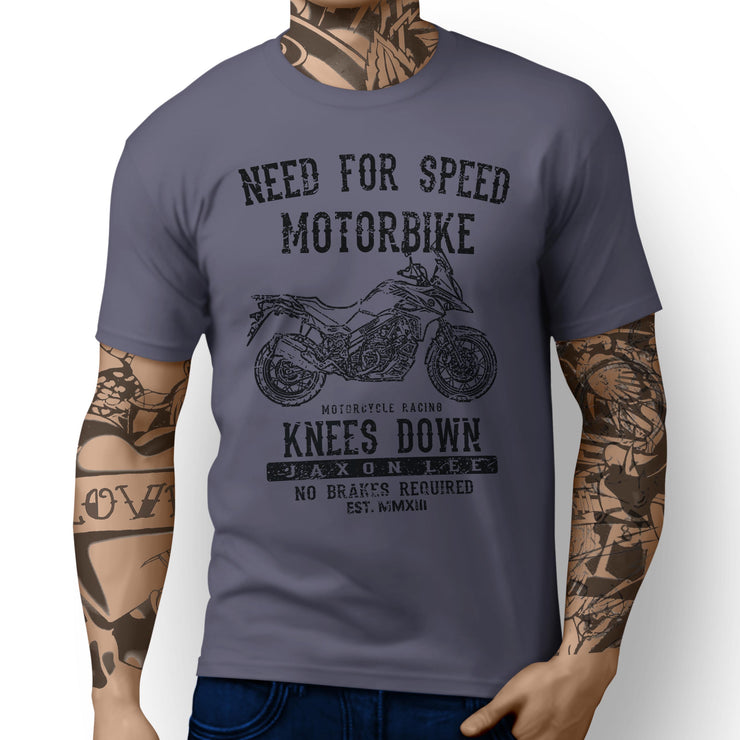 JL Speed Illustration For A Suzuki V Strom 650XT 2017 Motorbike Fan T-shirt