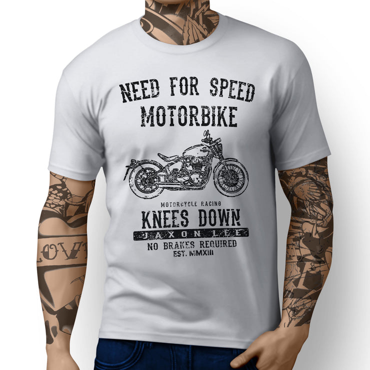 JL Speed Art Tee aimed at fans of Triumph Bonneville Bobber Motorbike