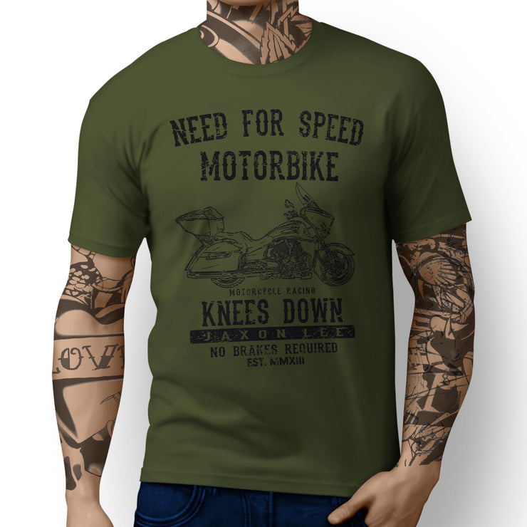 JL Speed Illustration For A Victory Cross Country Tour Motorbike Fan T-shirt