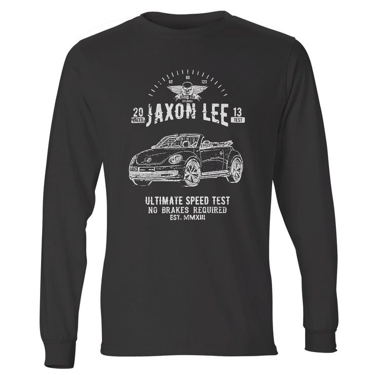 JL Speed illustration for a Volkswagen Beetle Cabriolet Motorcar fan LS-Tshirt