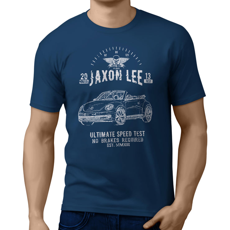 JL Speed illustration for a Volkswagen Beetle Cabriolet Motorcar fan T-shirt