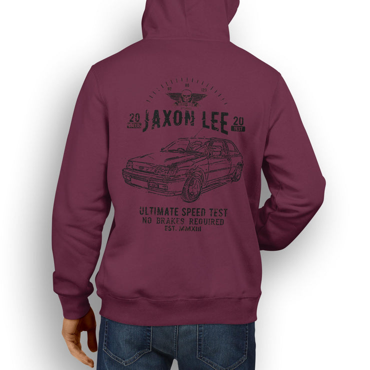 JL Speed Illustration For A Ford Fiesta RS Turbo Motorcar Fan Hoodie