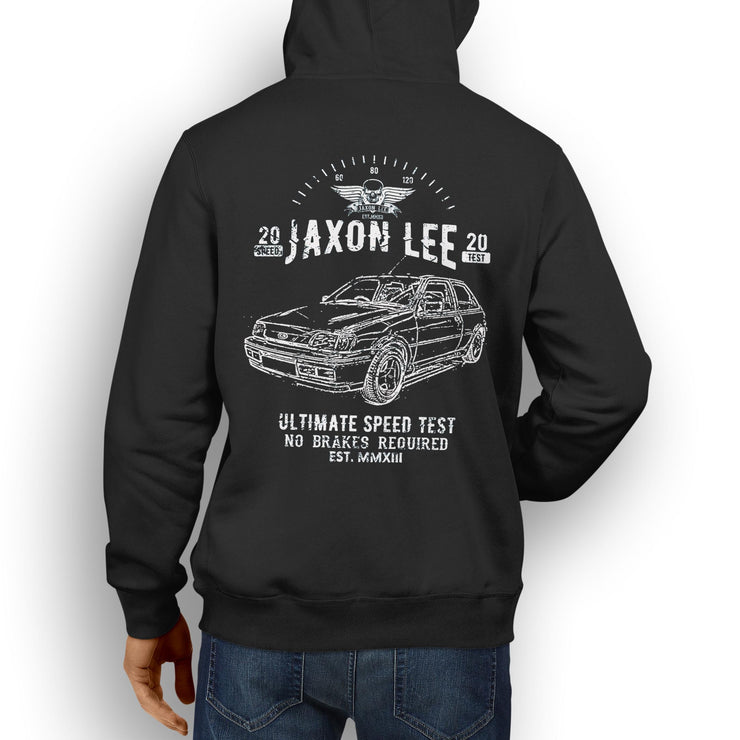 JL Speed Illustration For A Ford Fiesta RS Turbo Motorcar Fan Hoodie