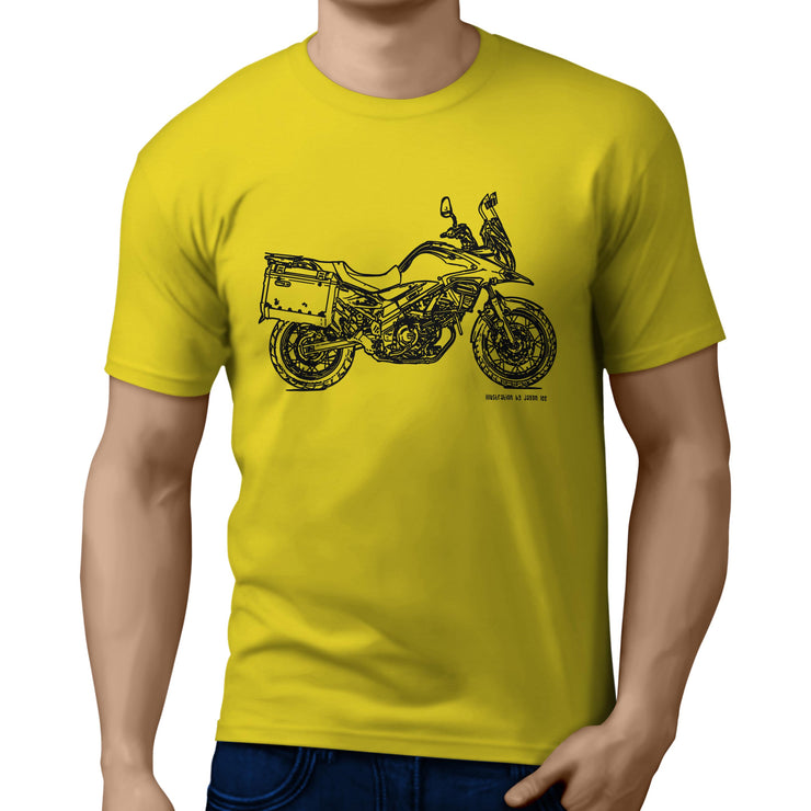 JL Illustration For A Suzuki V Strom 650XT 2016 Motorbike Fan T-shirt