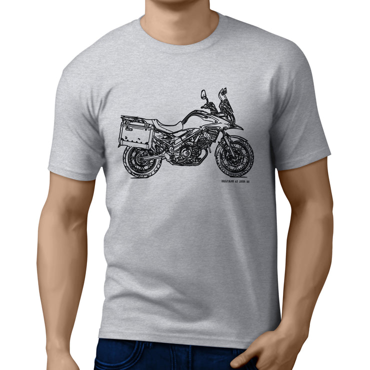 JL Illustration For A Suzuki V Strom 650XT 2016 Motorbike Fan T-shirt