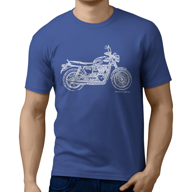 JL Art Tee aimed at fans of Triumph Bonneville T120 Motorbike