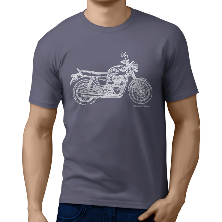 JL Art Tee aimed at fans of Triumph Bonneville T120 Motorbike