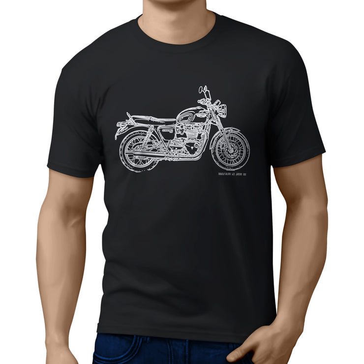 JL Art Tee aimed at fans of Triumph Bonneville T120 Motorbike