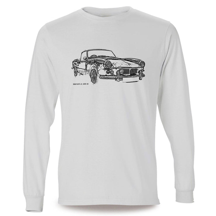 JL Illustration For A Triumph Spitfire Mk2 1965 Motorcar Fan LS-Tshirt