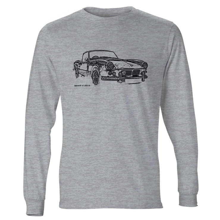JL Illustration For A Triumph Spitfire Mk2 1965 Motorcar Fan LS-Tshirt