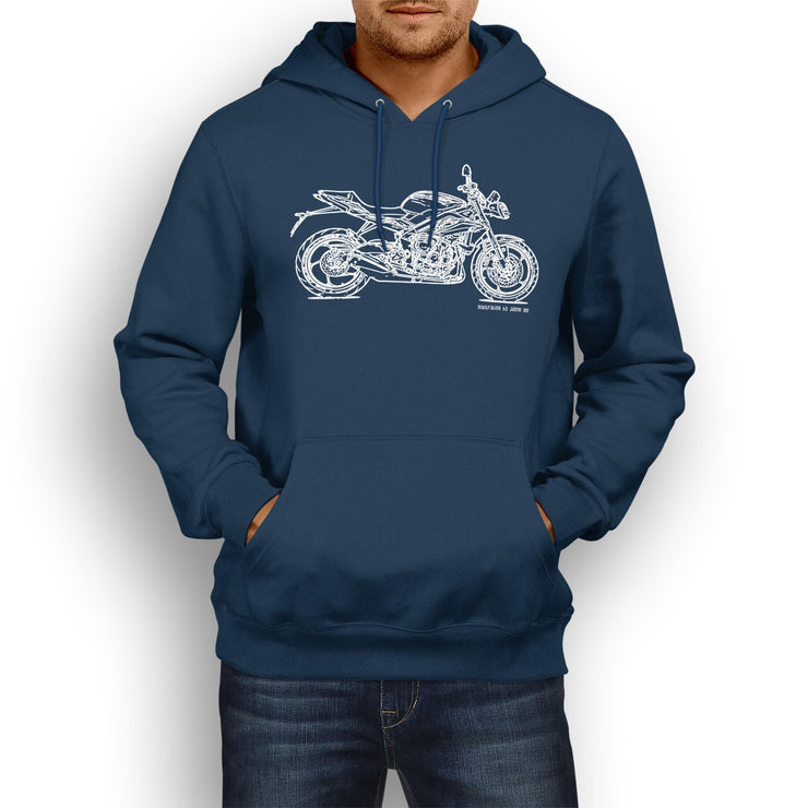 JL Illustration For A Triumph Street Triple 2016 Motorbike Fan Hoodie