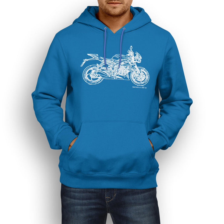 JL Illustration For A Triumph Street Triple Rx SE Motorbike Fan Hoodie