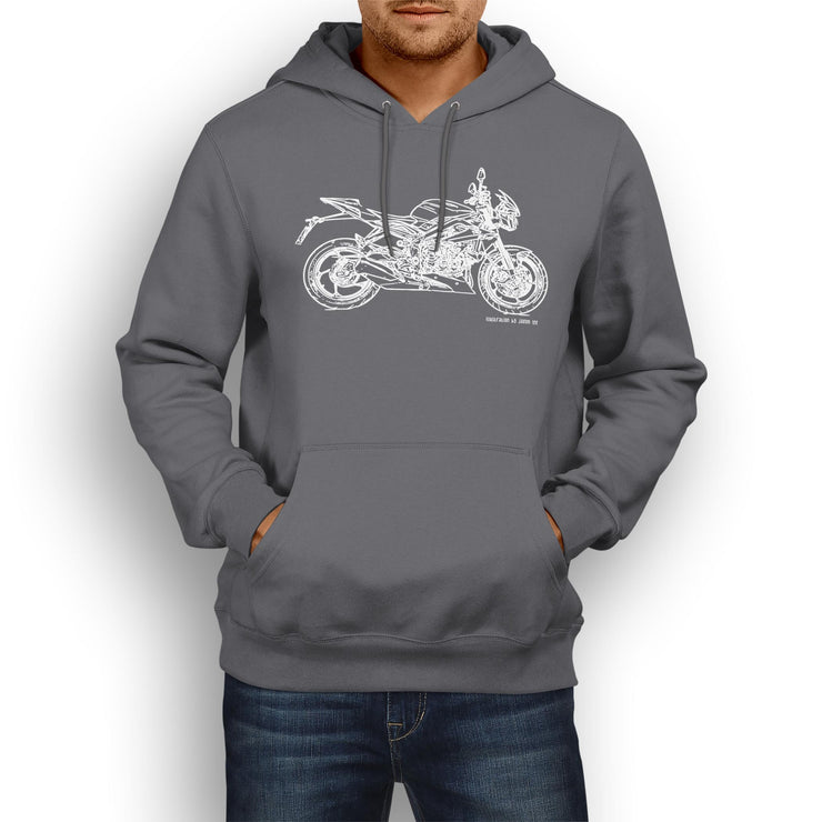 JL Illustration For A Triumph Street Triple Rx SE Motorbike Fan Hoodie