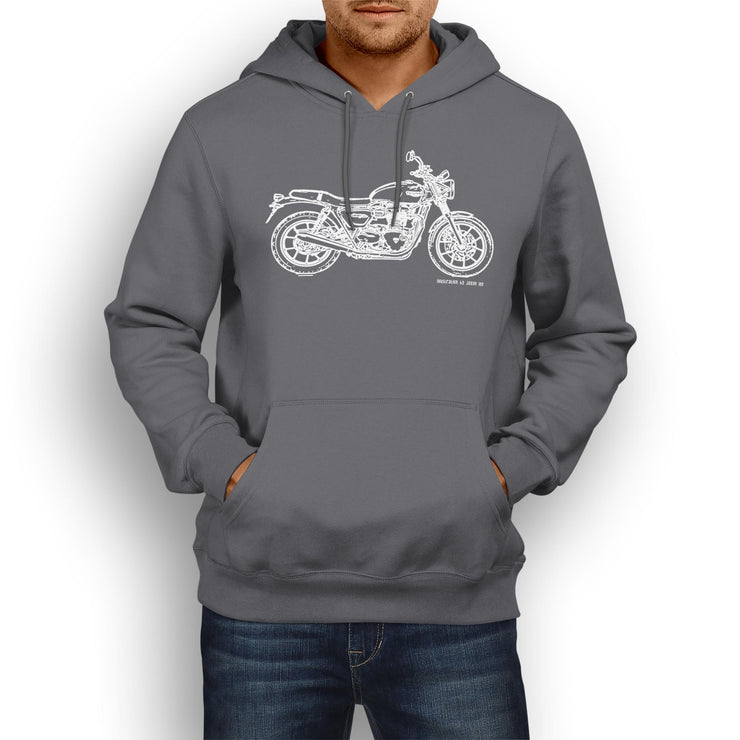 JL Illustration For A Triumph Street Twin Motorbike Fan Hoodie