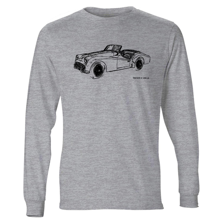 JL Illustration For A Triumph TR3 B 1962 Motorcar Fan LS-Tshirt