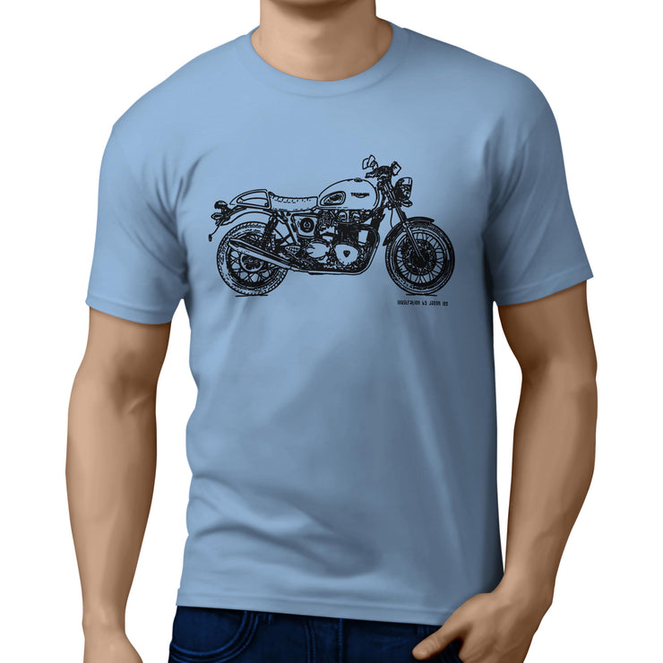 JL Art Tee aimed at fans of Triumph Thruxton Ace Motorbike