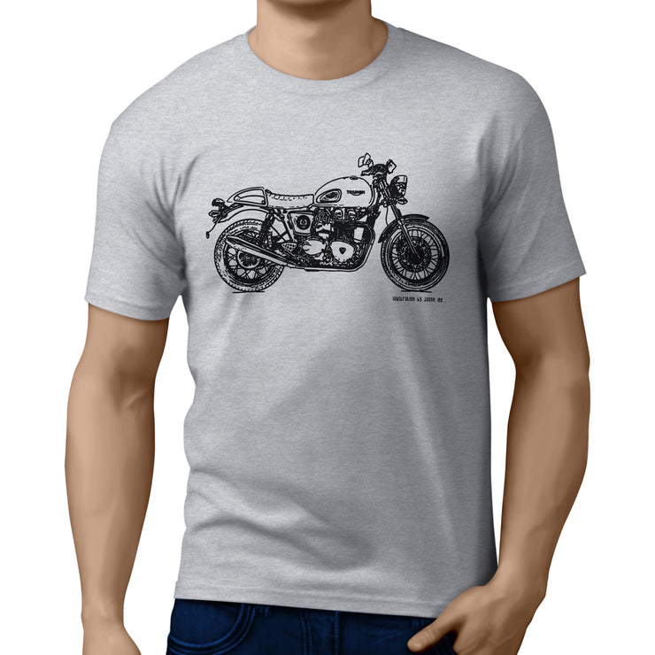 JL Art Tee aimed at fans of Triumph Thruxton Ace Motorbike