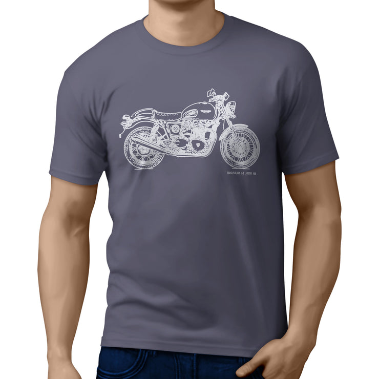 JL Art Tee aimed at fans of Triumph Thruxton Ace Motorbike