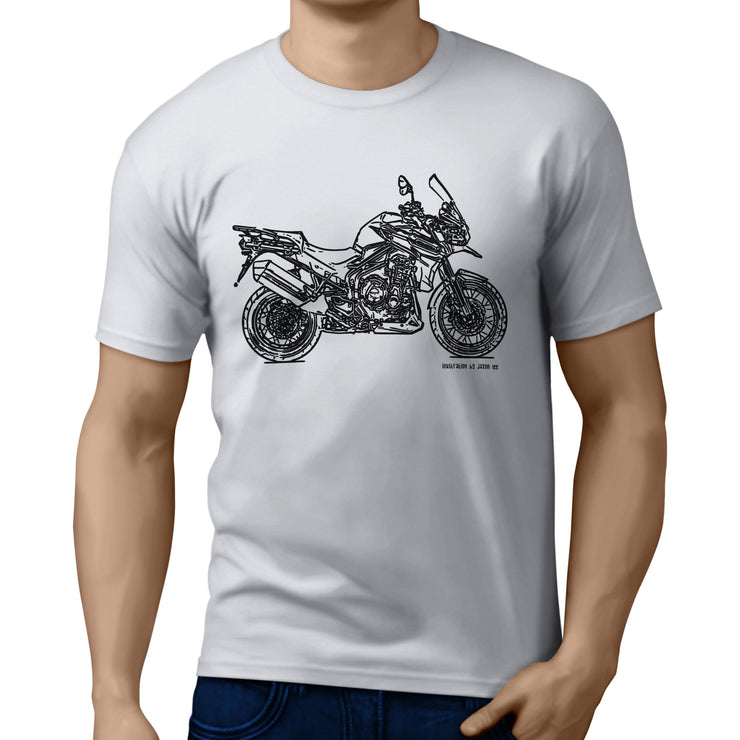 JL Tiger Art Tee aimed at fans of Triumph Explorer Spoked Wheels Motorbike