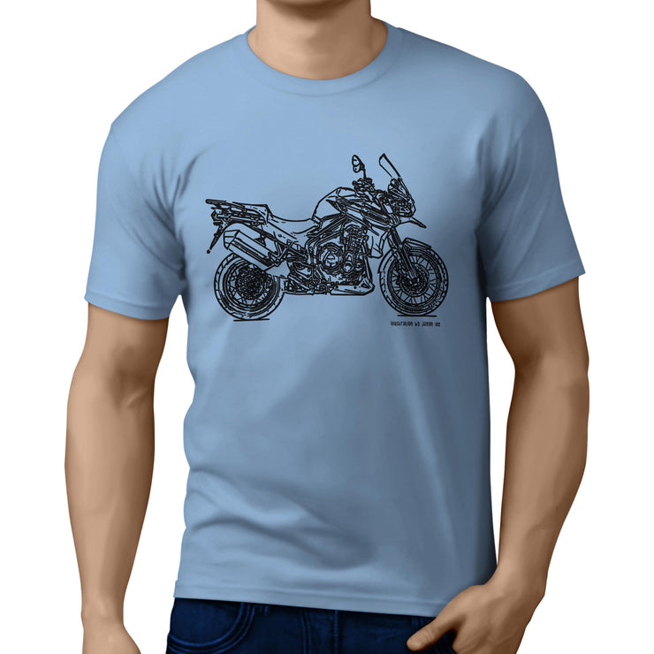 JL Tiger Art Tee aimed at fans of Triumph Explorer Spoked Wheels Motorbike