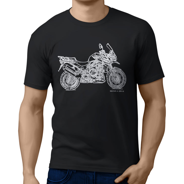 JL Tiger Art Tee aimed at fans of Triumph Explorer Spoked Wheels Motorbike